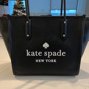 Kate Spade New York Women’s Ella Pebbled Leather Tote, K4688, Black